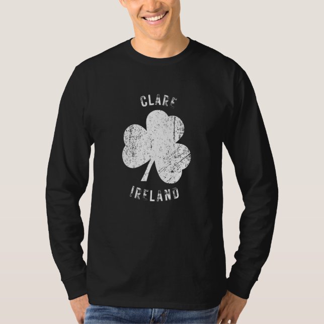 Camiseta Clare Ireland Vintage Shamrock Distressed Look   (Frente)