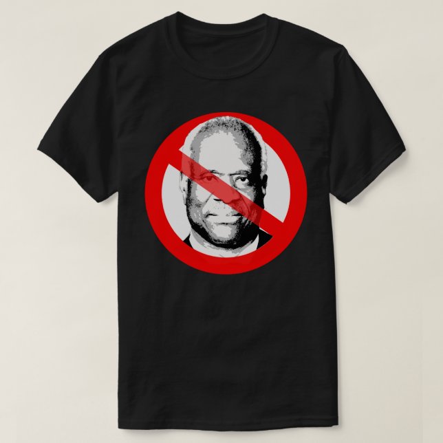 Camiseta Clarence Thomas, Anti-Justiça, Cruzou A Cara (Frente do Design)