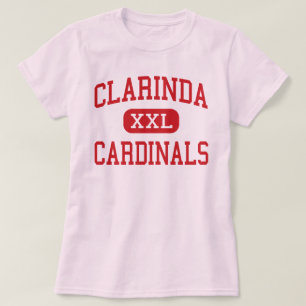 Camiseta Clarinda - cardeais - meio - Clarinda Iowa