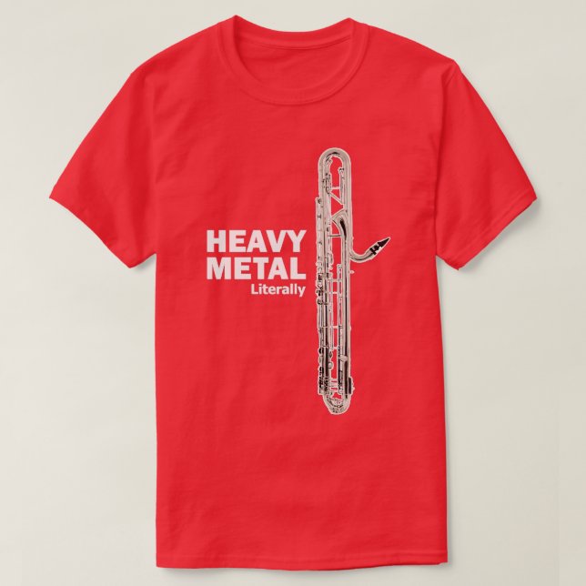 Camiseta Clarinet de Contrabass de Metal Pesado (Frente do Design)