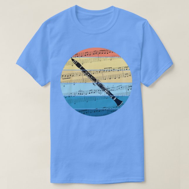 Camiseta Clarinet Music Notation Clarinetist Woodwind Music (Frente do Design)