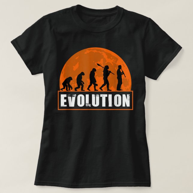 Camiseta Clarinet Player, Funny Human Evolution Gift3 (Frente do Design)