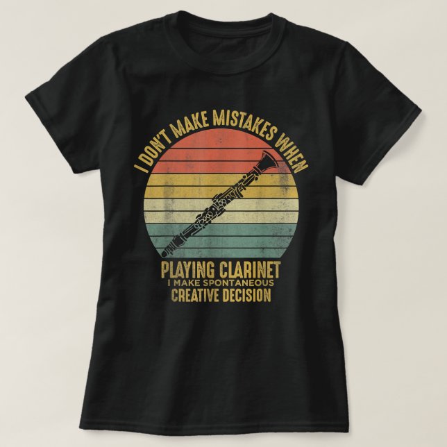 Camiseta Clarinet Player Funny Jazz Músico Clarinet (Frente do Design)
