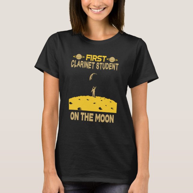 Camiseta Clarinet Student On The Moon (Frente)
