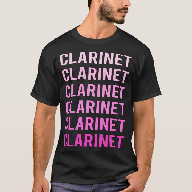 Camiseta Clarinete de Texto Rosa (Frente)