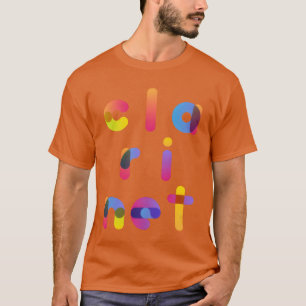 Camiseta Clarinete Letras Coloridas retrô