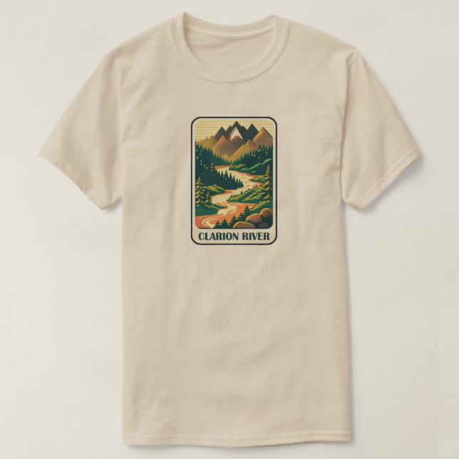Camiseta Clarion River Pennsylvania Colors (Frente do Design)