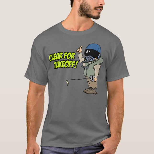 Camiseta Claro para o t-shirt piloto da decolagem RC (Frente)