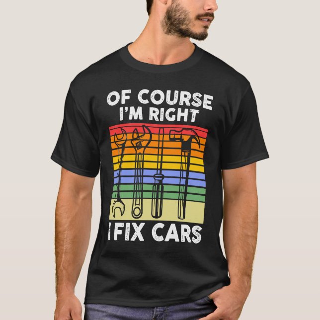 Camiseta Claro que tenho razão, conserto carros mecânicos (Frente)