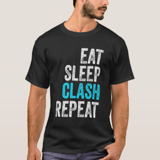 Camiseta Clãs repetitivas de confrontos com o sono de clã d