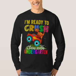 Camiseta Class 2034 Ready To Crush Kindergarten Dinosaur Ba