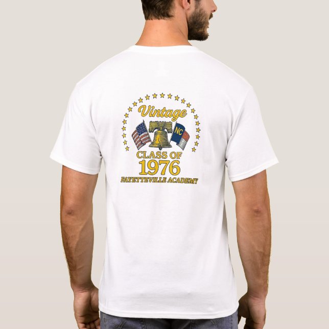 Camiseta Class of 1976 Fayetteville Academy Reunion T-Shirt (Verso)