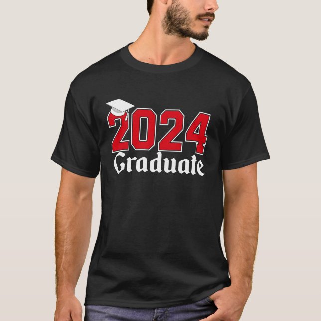 Camiseta Class Of 2024 Graduation College High School Gradu (Frente)