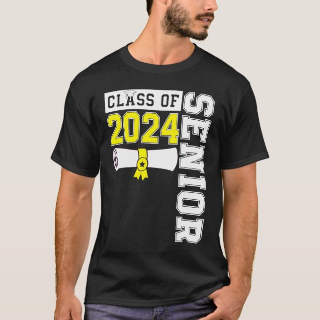 Camiseta Class of 2024 Senior 24 High School Graduation Par (Frente)