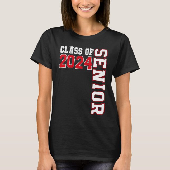 Camiseta Class of 2024 Senior 24 High School Graduation Par (Frente)