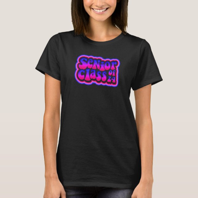 Camiseta Class of 2024 Senior Grad 24 Disco Passion Purple (Frente)