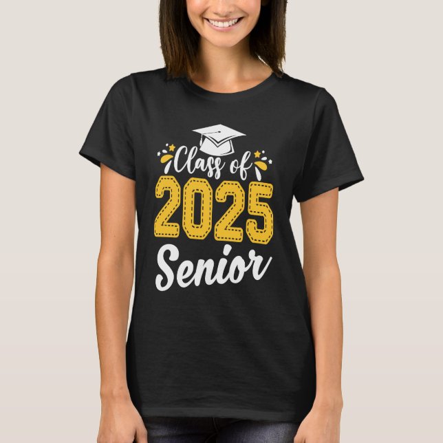 Camiseta Class Of 2025 25 Senior Graduate Funny Graduation  (Frente)