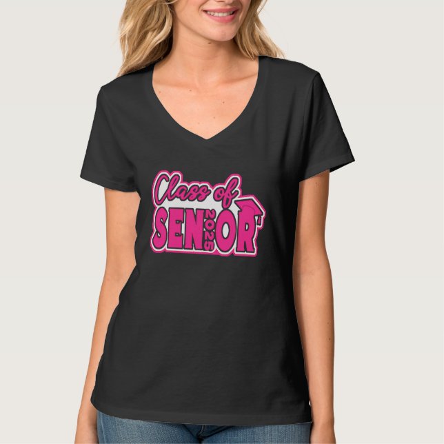 Camiseta Class Of 2025 Senior 25 Graduation Girls Teens Wom (Frente)