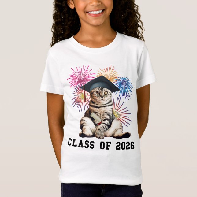 Camiseta Class Of 2026 Cat Lover (Frente)