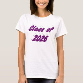 Camiseta Class of 2026 purple typgraphy graduation
