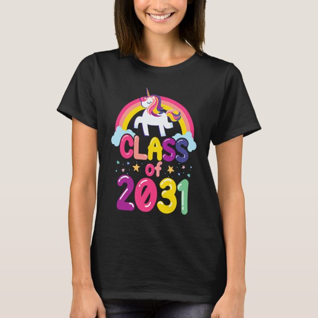Camiseta Class of 2031 Unicorn Graduation Girls (Frente)