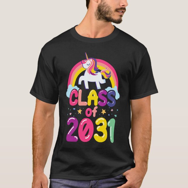 Camiseta Class of 2031 Unicorn Graduation Girls (Frente)
