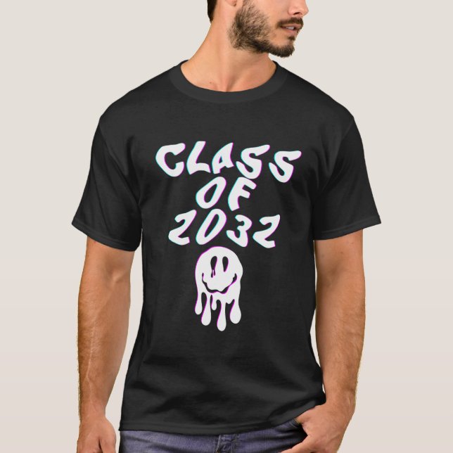 Camiseta Class of 2032 Glitch Senior Class High School Pull (Frente)