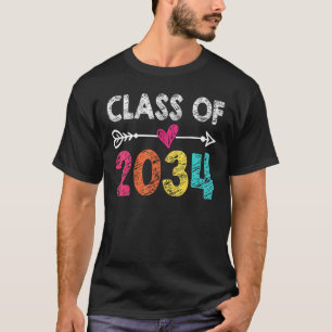 Camiseta Class Of 2034 Grow With Me Kindergarten Graduate  