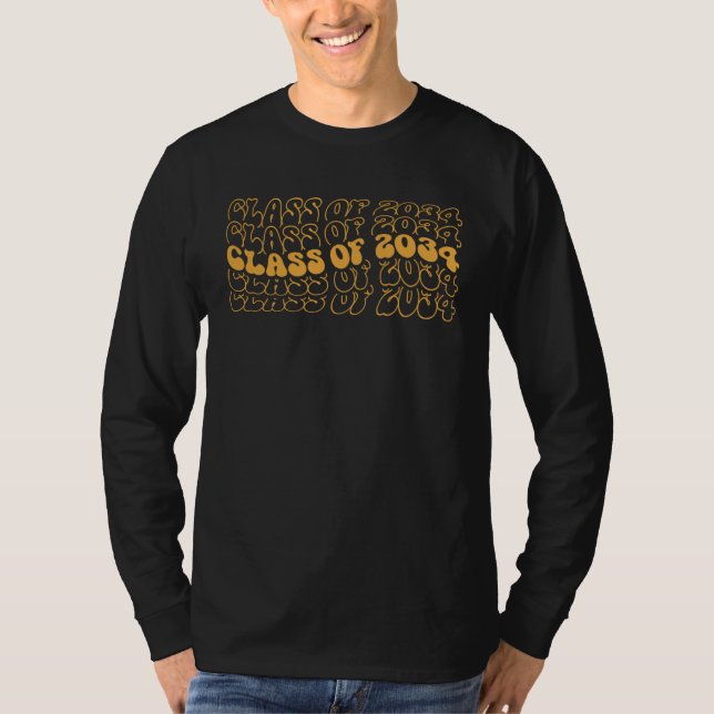 Camiseta Class Of 2034 Preschool Kindergarten Graduate Retr (Frente)