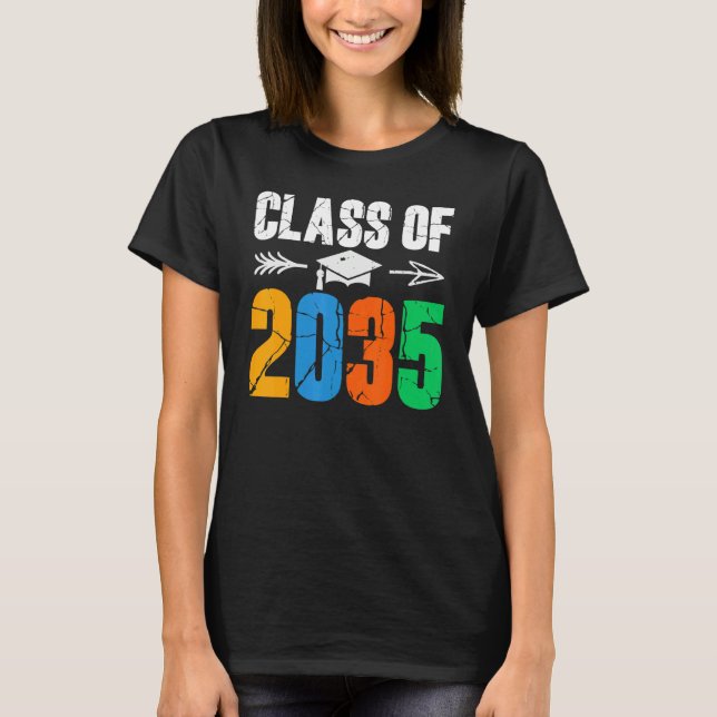 Camiseta Class of 2035 First Day of School Graduation (Frente)