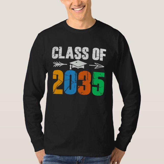 Camiseta Class of 2035 First Day of School Graduation (Frente)