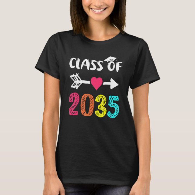 Camiseta Class Of 2035 First Day Of School Grow With Me Gra (Frente)