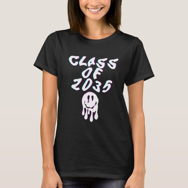 Camiseta Class of 2035 Glitch Senior Class High School Pull (Frente)