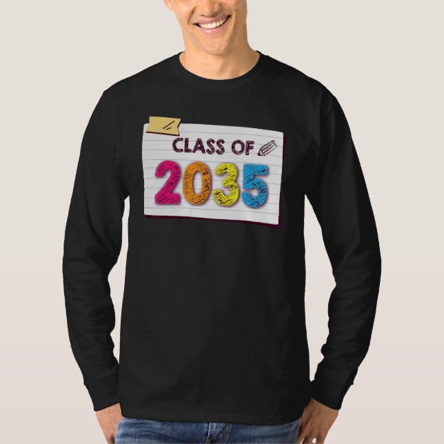 Camiseta Class Of 2035 Grow With Me Graduation First Day Of (Frente)