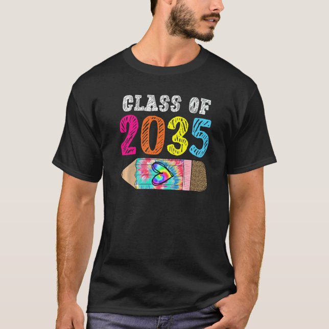 Camiseta Class Of 2035 Leopard Pre k Grow with Me Graduatio (Frente)