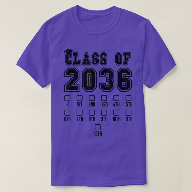 Camiseta Class Of 2036 Grow With Me First Day Of School Che (Frente do Design)
