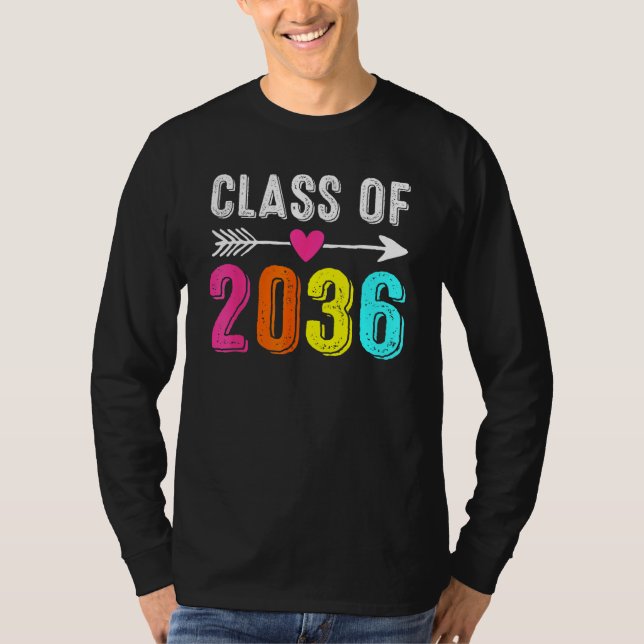 Camiseta Class Of 2036 Kindergarten Pre K Grow With Me Grad (Frente)