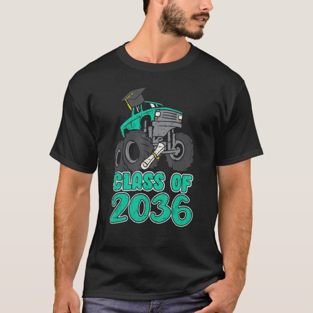 Camiseta Class Of 2036 Monster Truck First Last Day Grow Wi (Frente)