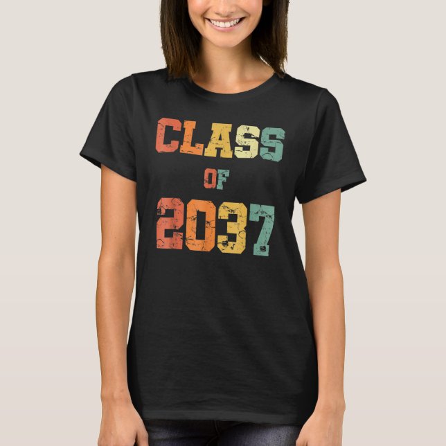 Camiseta Class Of 2037  Grow With Me First Day Of School (Frente)