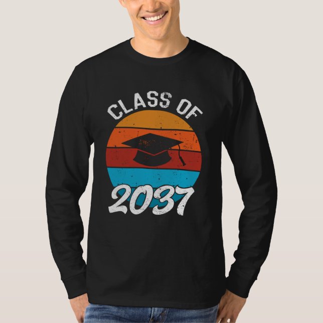 Camiseta Class Of 2037 Kindergarten Graduate Graduation Gir (Frente)