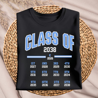 Camiseta Class of 2038 First Day Of Kindergarten Milestone