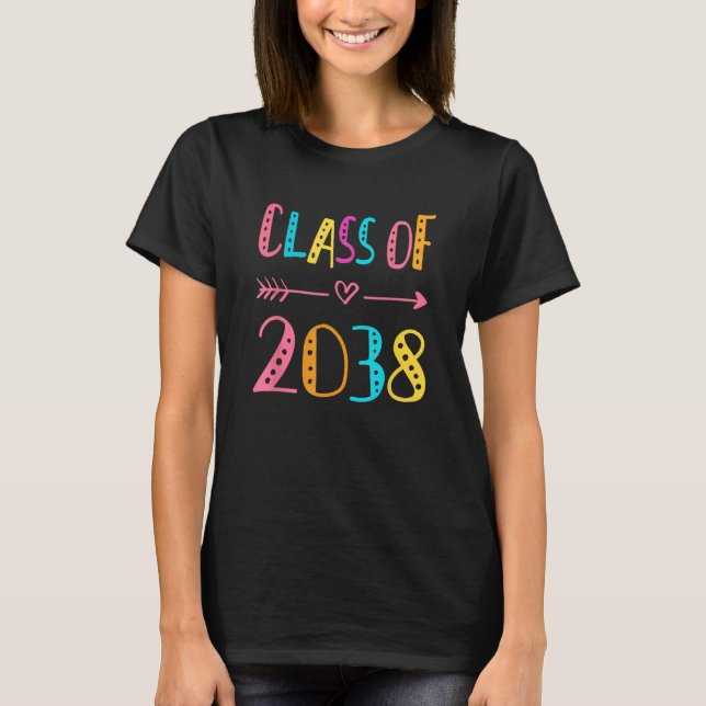 Camiseta Class Of 2038 Pre K Graduate Preschool Graduation (Frente)