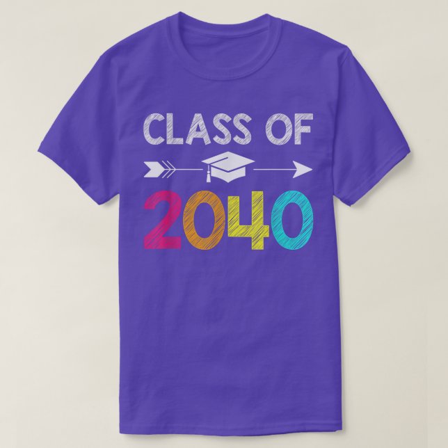 Camiseta Class of 2040 Grow With Me Kindergarten Graduation (Frente do Design)