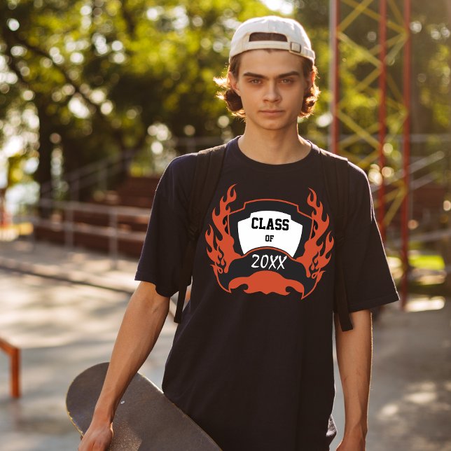 Camiseta Class of Graduation Flames Tattoo Style (Criador carregado)