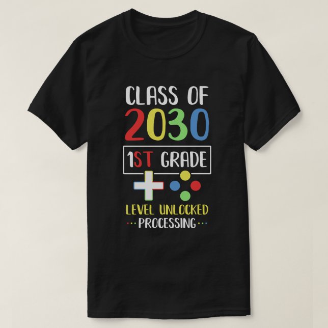 Camiseta Classe 2030 1rua Nível Desbloqueia Jogos De Volta  (Frente do Design)