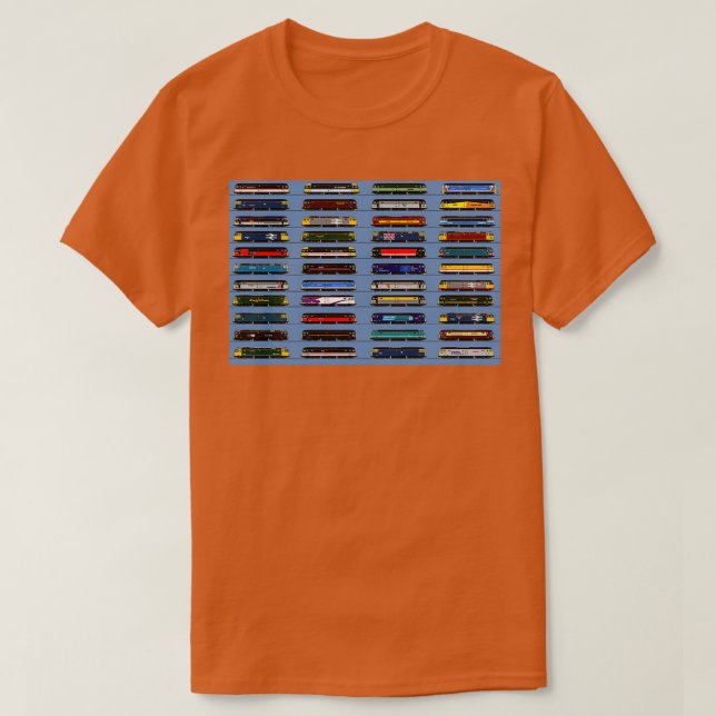 Camiseta Classe 47 coleção de locomotivas 1 (Frente do Design)