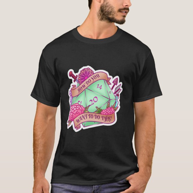 Camiseta Classe Alinhamento Dice Dungeon RPG (Frente)