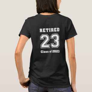 Camiseta Classe aposentada de 2023 de cores escuras e espor