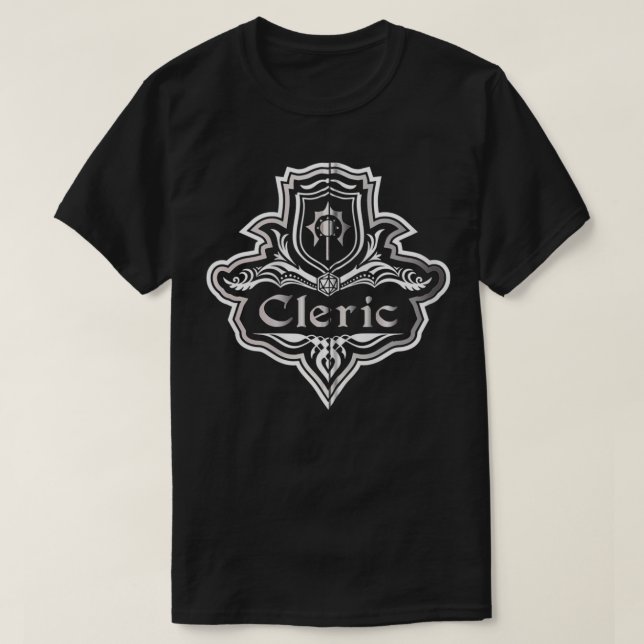 Camiseta Classe Clerical Emblem Dungeons e RPG Dragon Zip (Frente do Design)