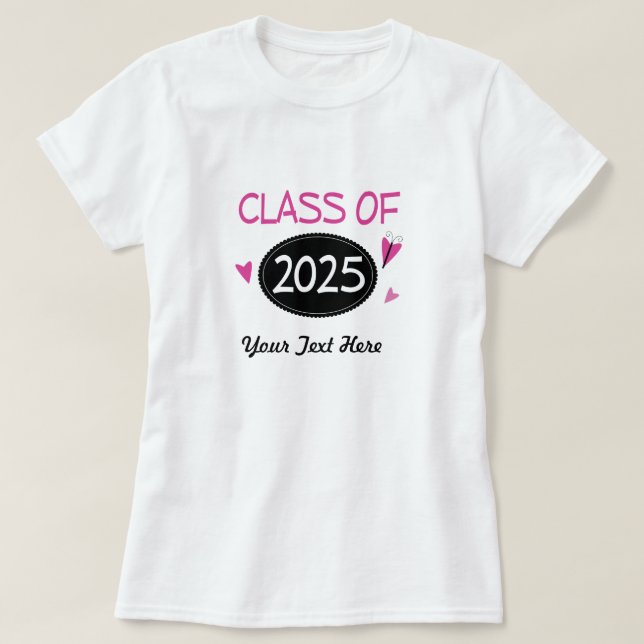 Camiseta Classe da borboleta 2025 graduada (Frente do Design)